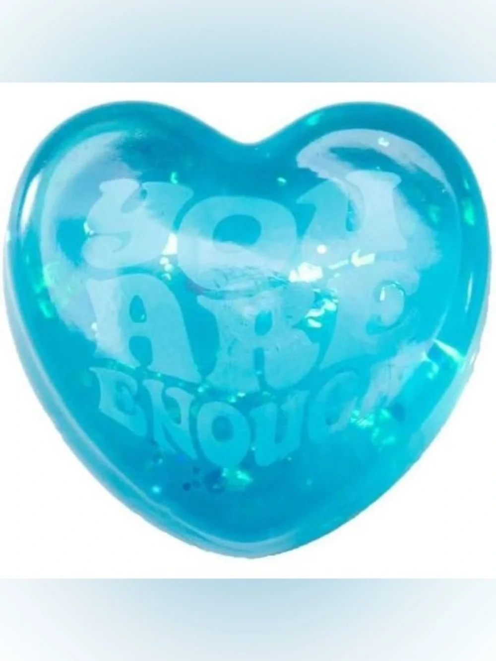 NeeDoh BLUE Peace Heart Squishy Glitter Good Vibes Only